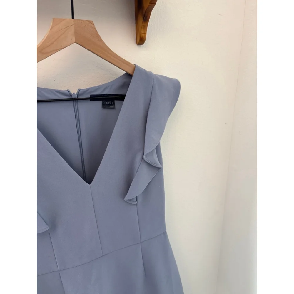 Women's FRENCH CONNECTION Blue Ruffle Mini Dress Size 10 - Picture 5 of 6